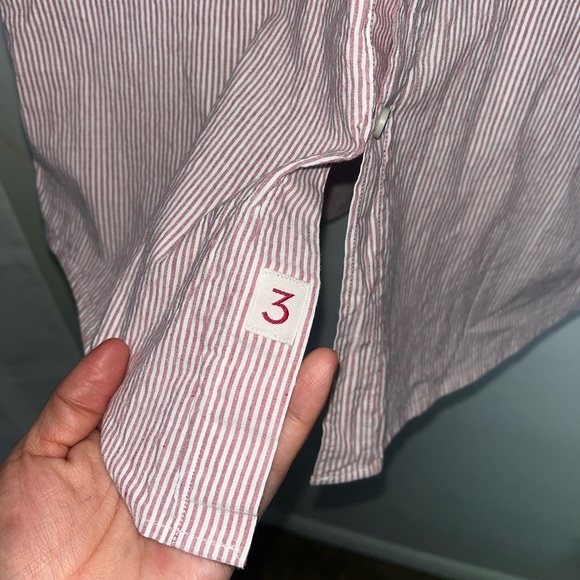 Hackett London Cotton linen blend striped slim fit button down - Picture 8 of 13